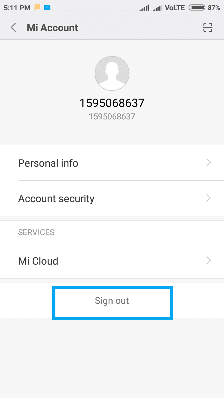 Cara Menghapus Akun Xiaomi Mi Anda dari perangkat Anda