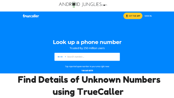 Find Details of Unknown Numbers using TrueCaller