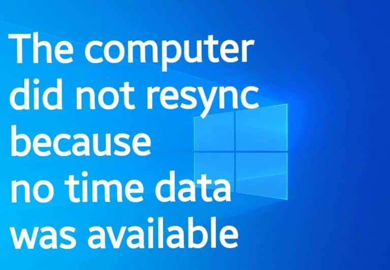 The computer did not resync because no time data was available