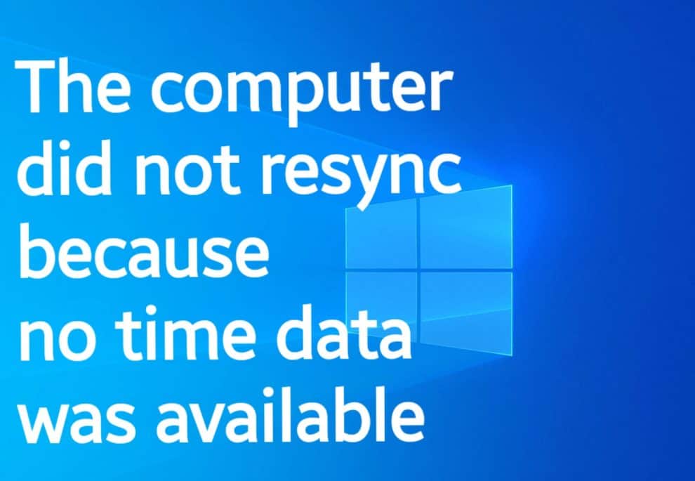 Computer did not resync because no time data was available issue