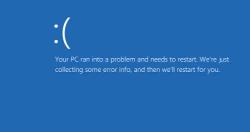 Your PC ran into a problem and needs to restart