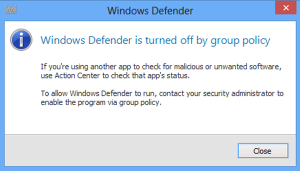 Fix Windows Defender is turned off by Group Policy (Solved)