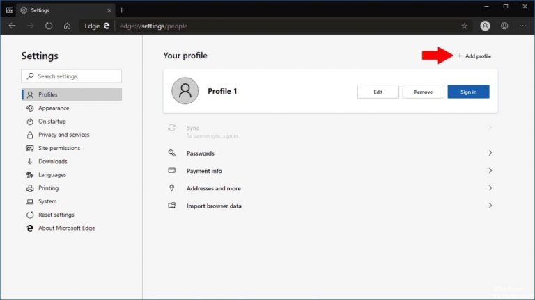 How to create multiple profiles on Edge Chromium browser?