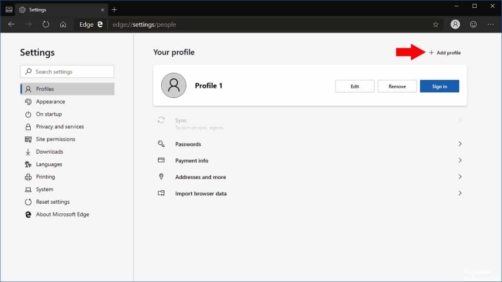 How to create multiple profiles on Edge Chromium browser?