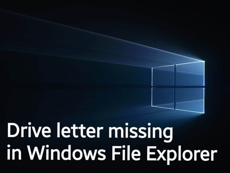 Drive letter missing in Windows File Explorer