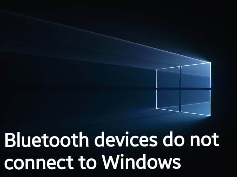 Bluetooth devices do not connect to Windows