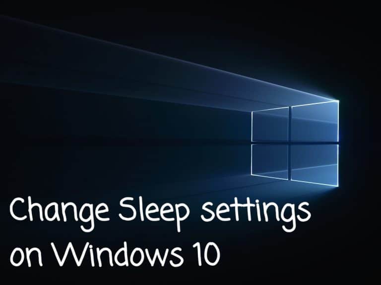 Change Sleep settings on Windows 10