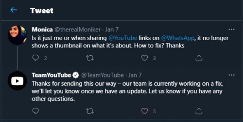 youtube whatsapp link preview issue tweet youtube whatsapp link preview issue tweet