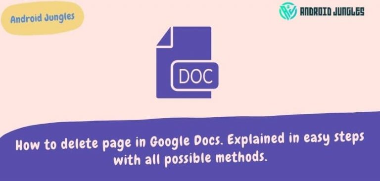 how to delete page in google docs